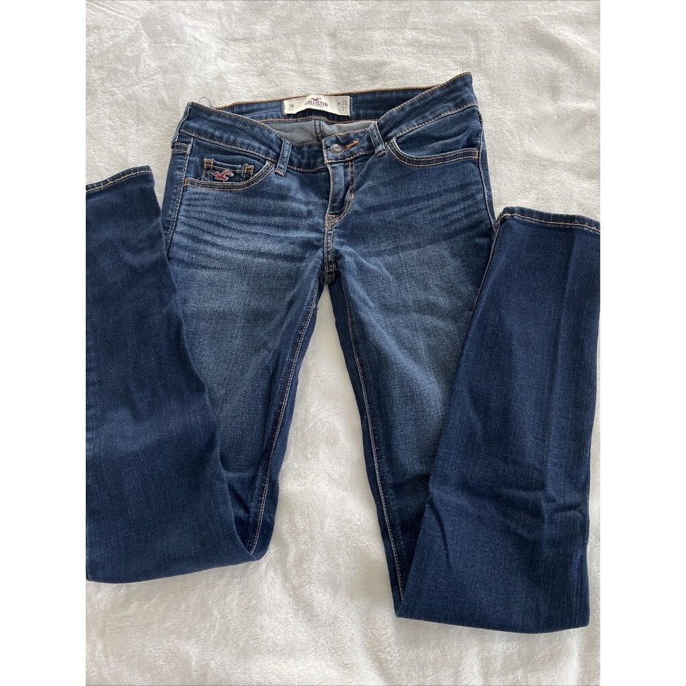 Hollister California jean  3r 26/31 Dark Wash Skinny 5  Pockets With Logo‎